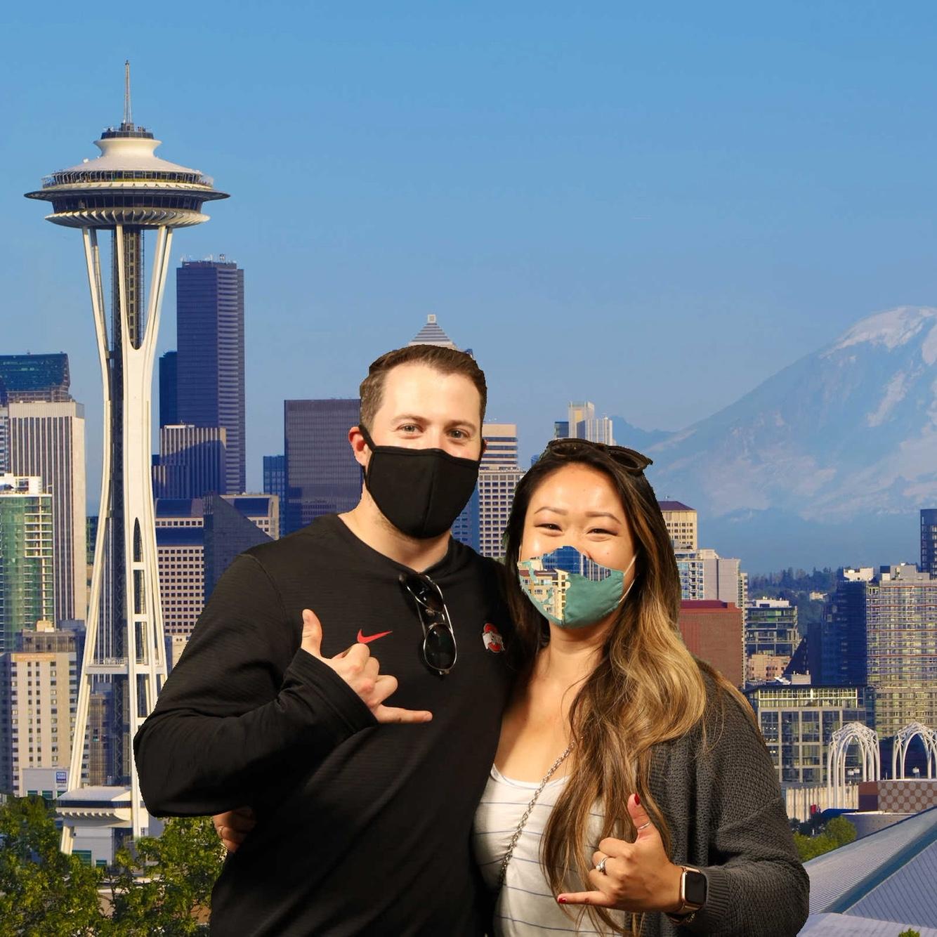 Space Needle in Seattle in 2021. The origin of Kevin and his Shaka pose 😂