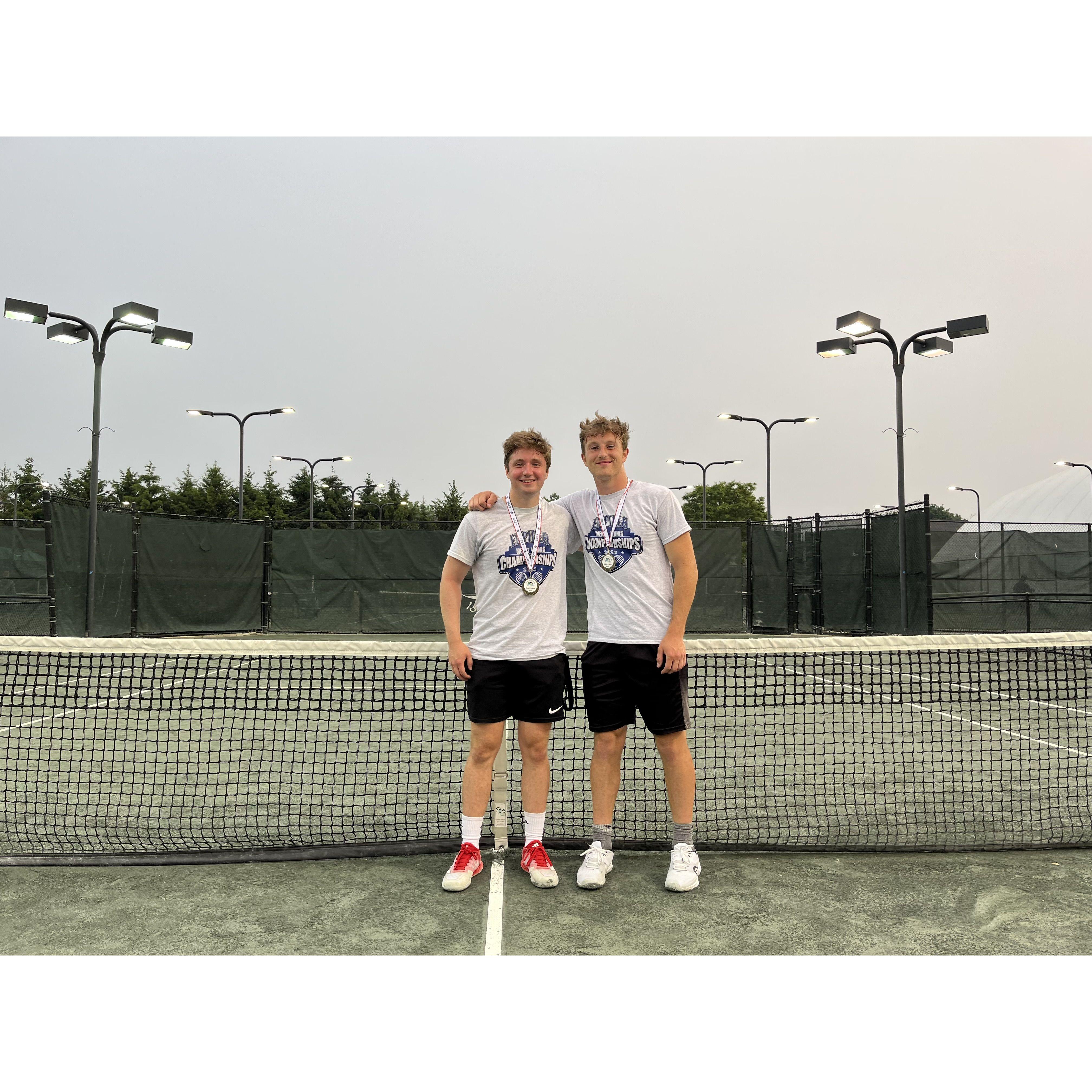 Jacob and his good friend, Ryan, won 1st place at a tennis tournament!