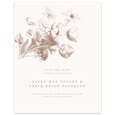 Brown Country Wedding Digital Save the Date - Tulipier Portrait