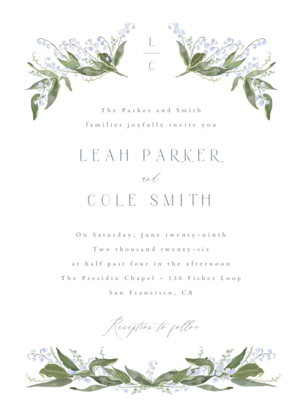 Zucchero Portrait | Periwinkle Gray | Zola Wedding Invitations