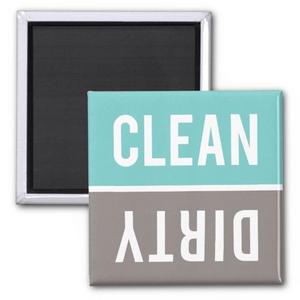 Dishwasher Magnet CLEAN | DIRTY - Turquoise & Gray