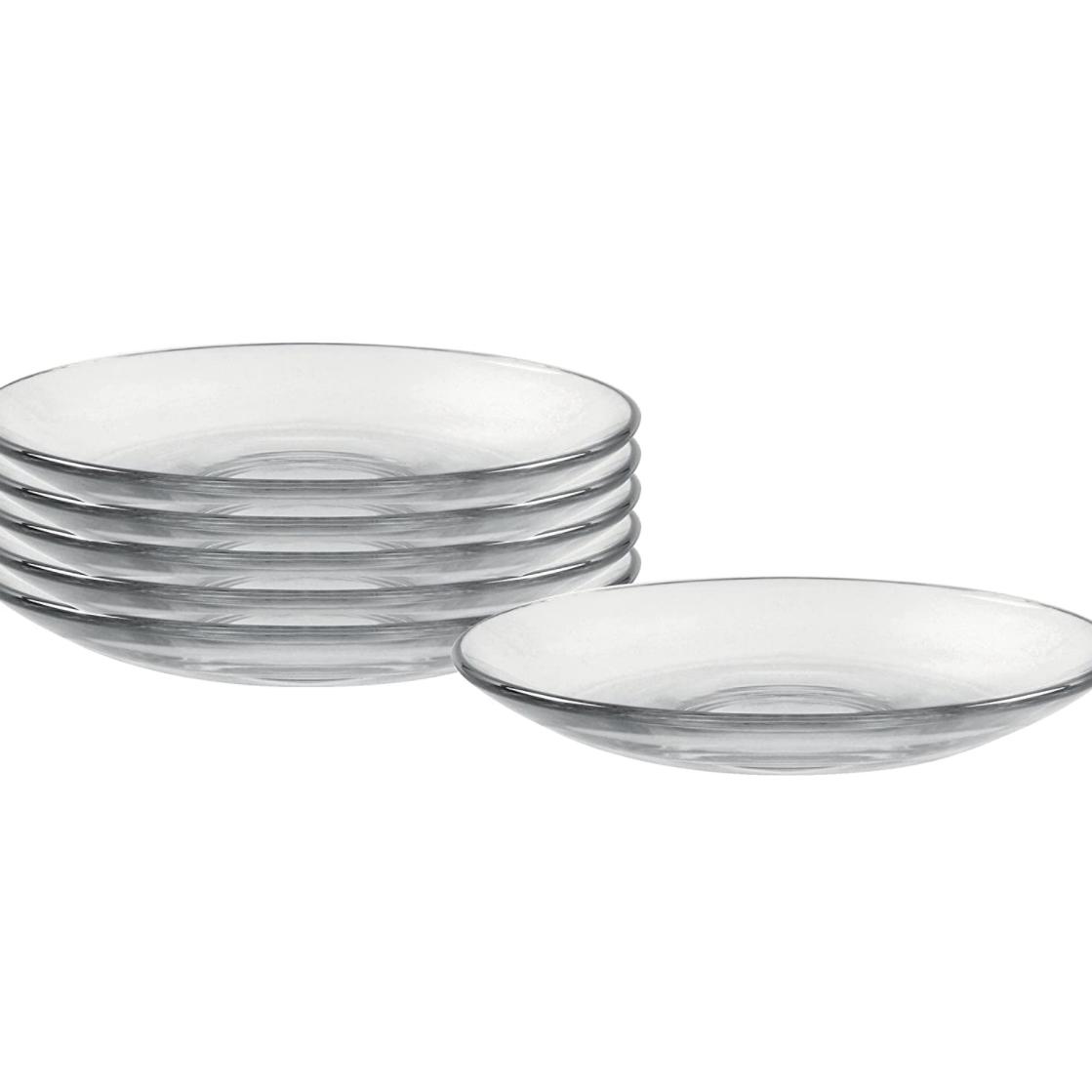 Duralex Set of 6 5.25" Saucers, Clear
