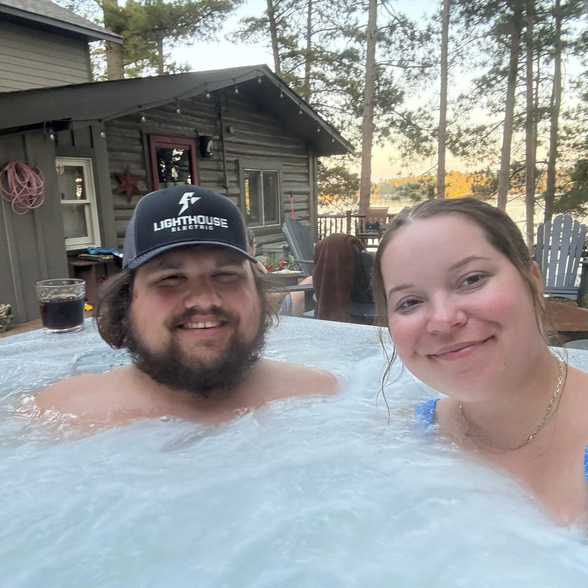 Hannah's second love. Hot tubs.