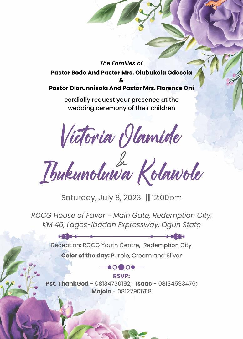 The Wedding Website of Victoria Odesola and Ibukun Oni