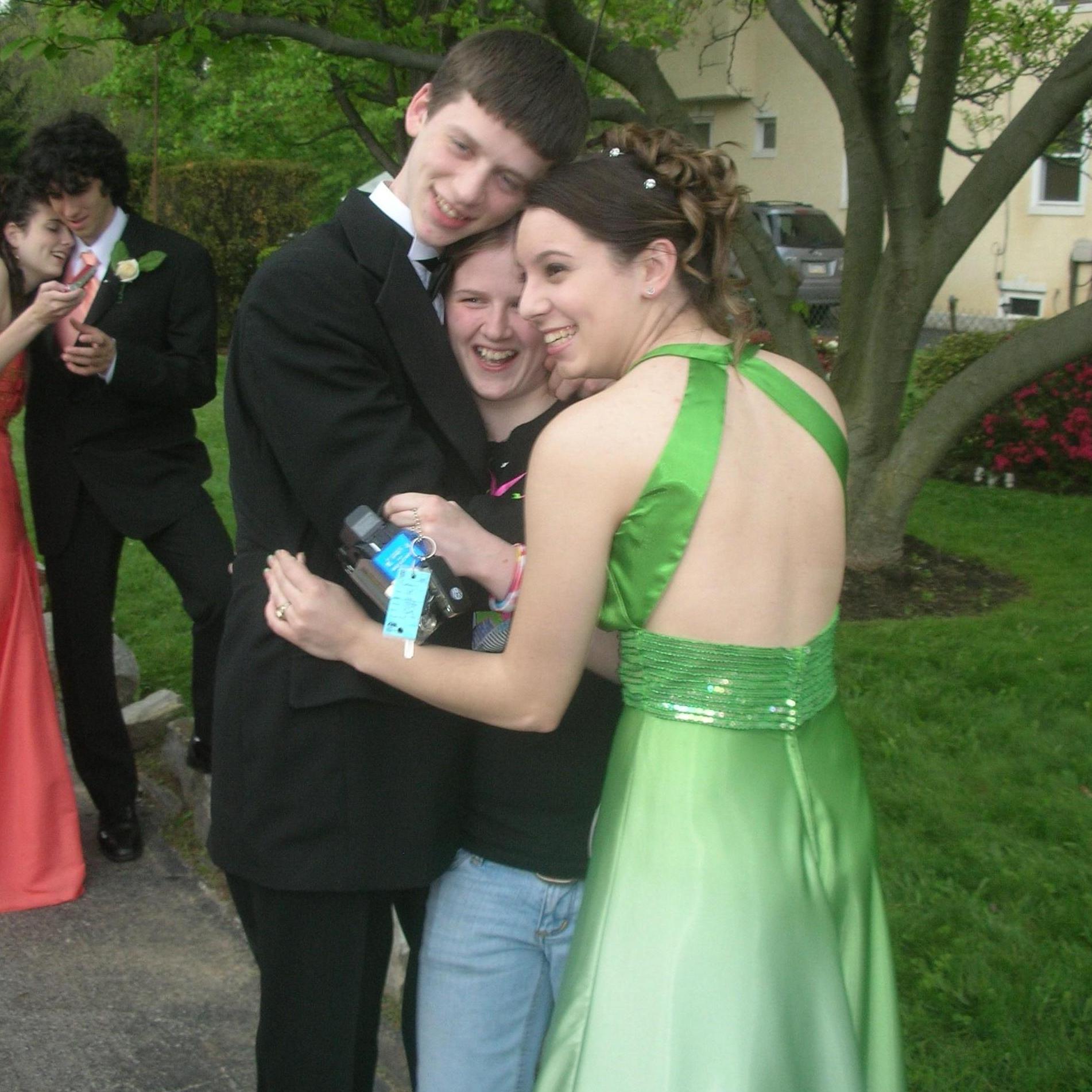 Meggy sandwich during senior prom photos! 😂