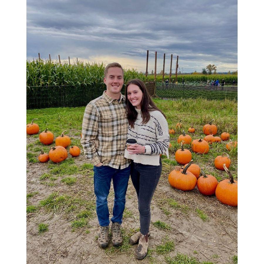 Our first insta official photo at a pumpkin patch with friends!