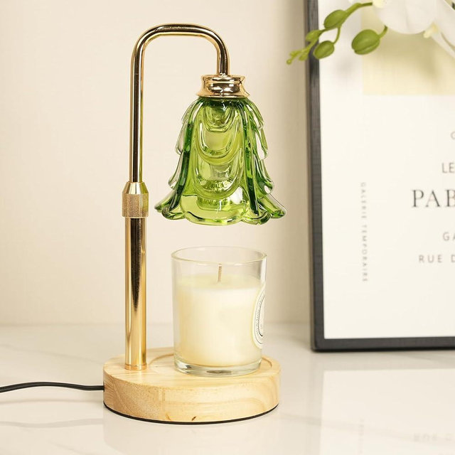 SupBri Tulip Candle Warmer Lamp, Adjustable Height, Dimmable Candle Warmer with Timer, Mom Womens Gifts for Birthday, Unique Home Decor Aesthetic (Green)