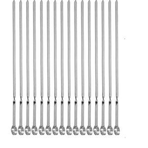 Metal Skewer for Grilling,Kabob Skewer,Flat BBQ Barbecue Skewer,Grilling Skewers Set,Reusable BBQ (15" skewers(16 pack))