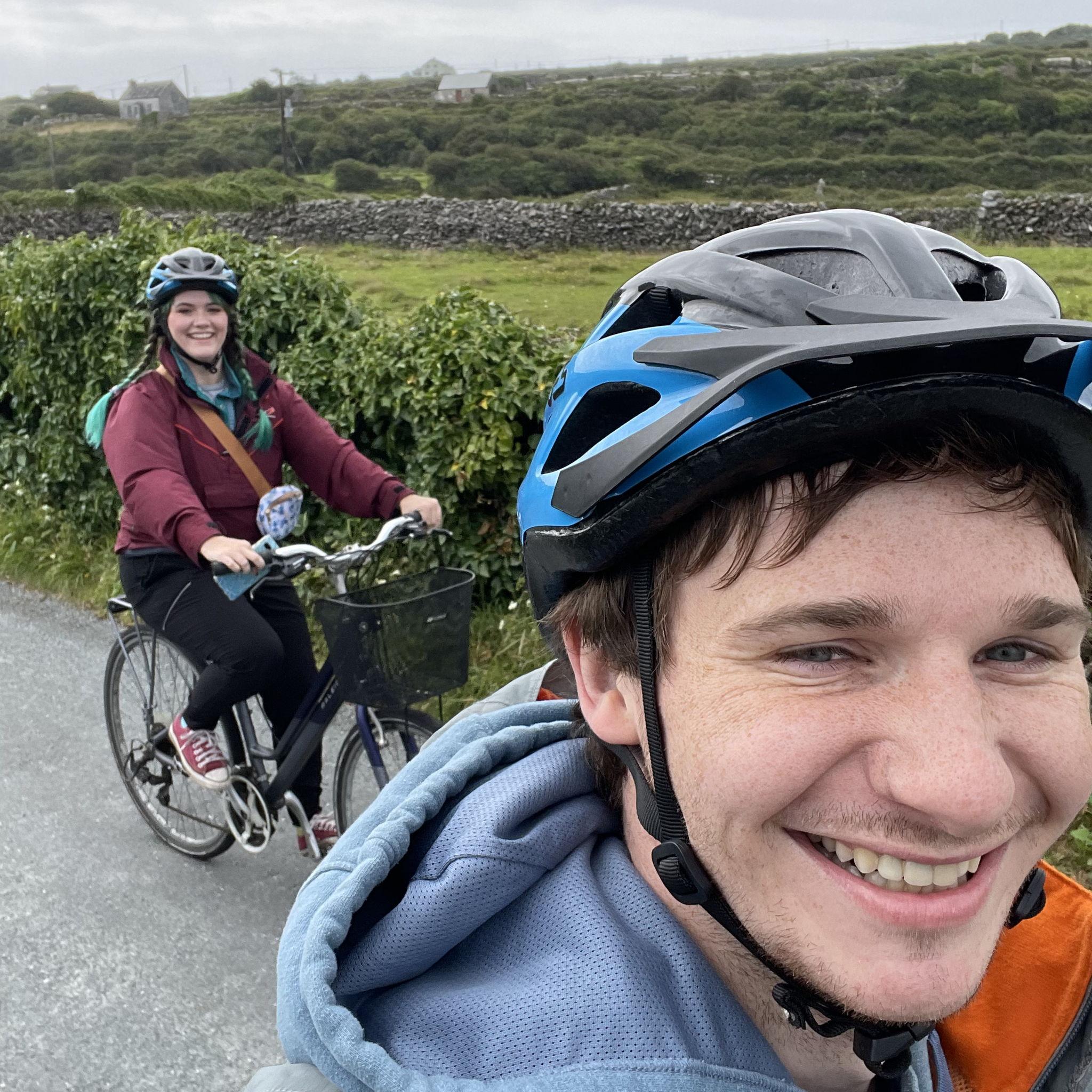 After the proposal, we had to race six miles to catch our ferry back to Galway. Somehow there were more uphills than before.
