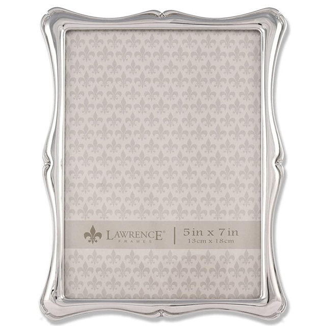 Lawrence Frames 710257 Silver Metal Romance Picture Frame, 5 by 7-Inch
