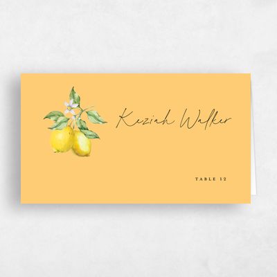 Honey, Yellow Wedding Place Card - Praga