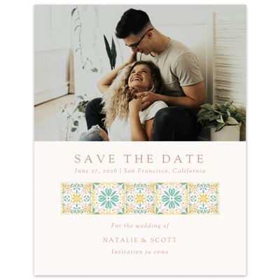 Blue Geometric Wedding Digital Save the Date - Oluveri Photo