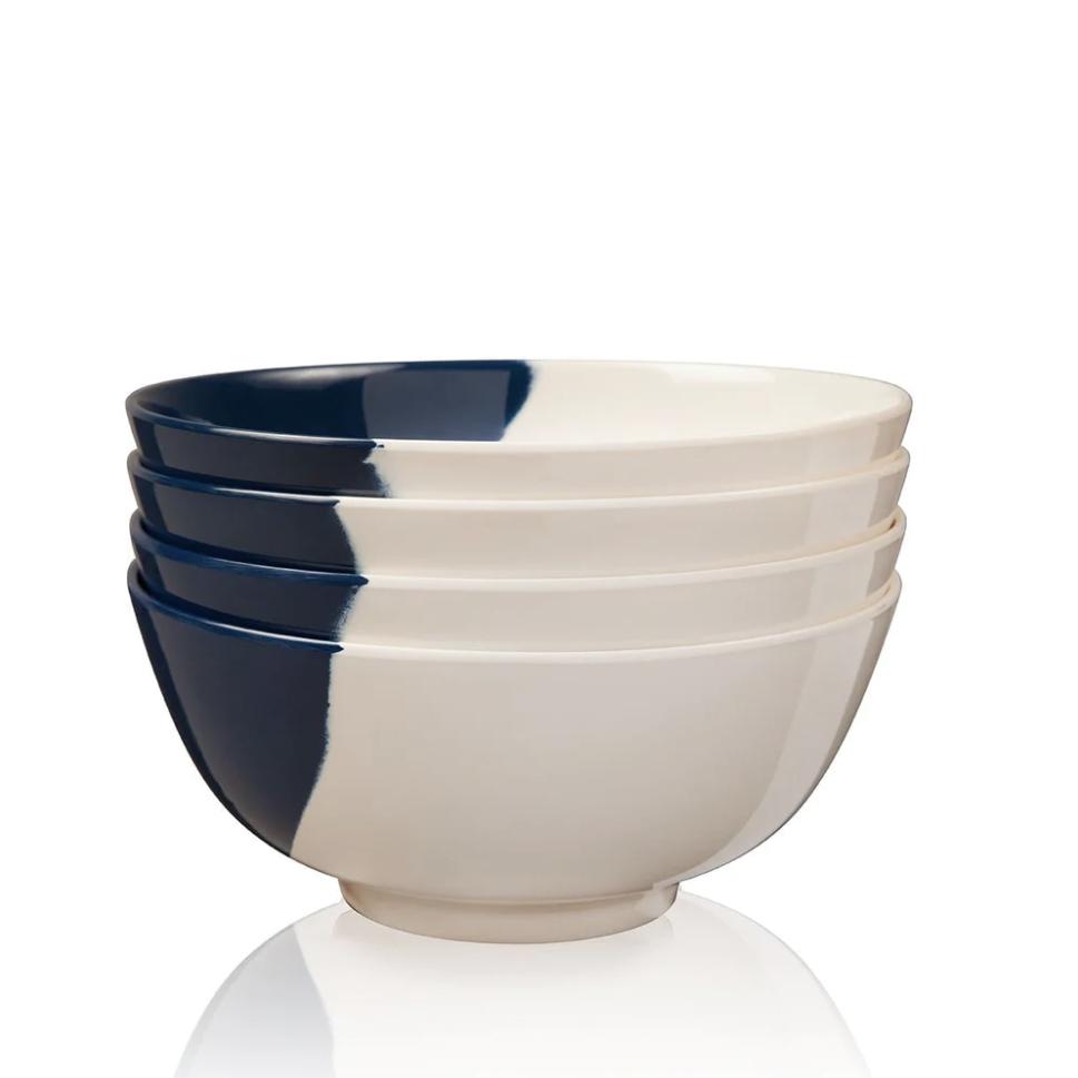 Melamine - Bowl Ivory/Navy Blue (Set of 4)