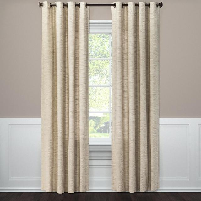 Diamond Weave Window Curtain Panel Tan (54"x95")- Threshold™