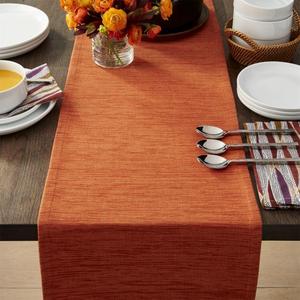 Grasscloth 90" Orange Table Runner