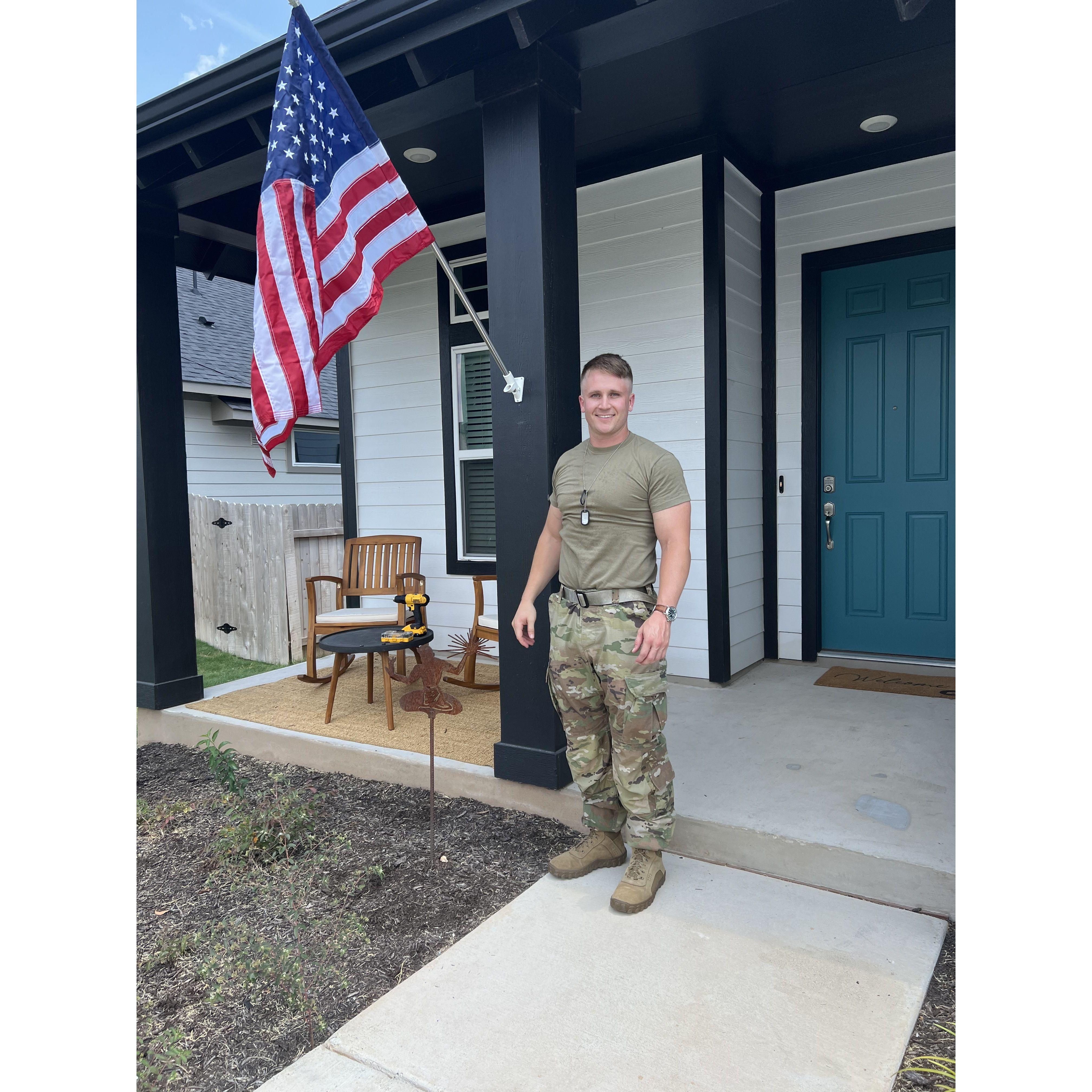 Erickson's first day of work at our Texas home