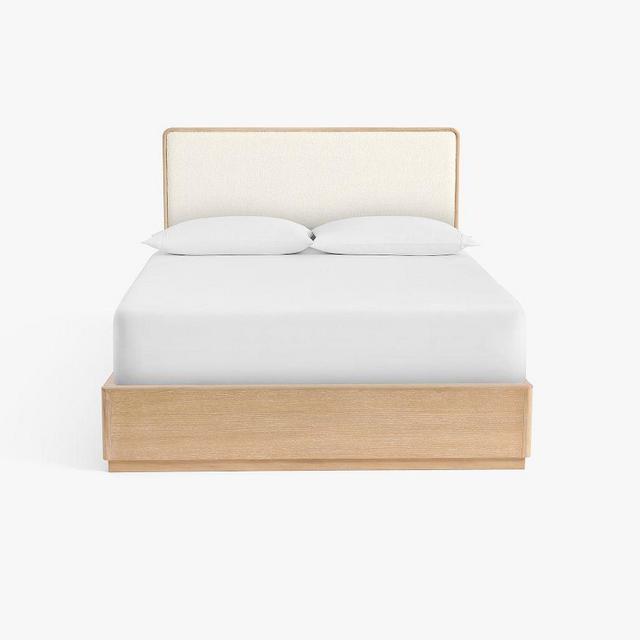 Kona Upholstered Bed, Fog, Luxe Boucle Ivory, King