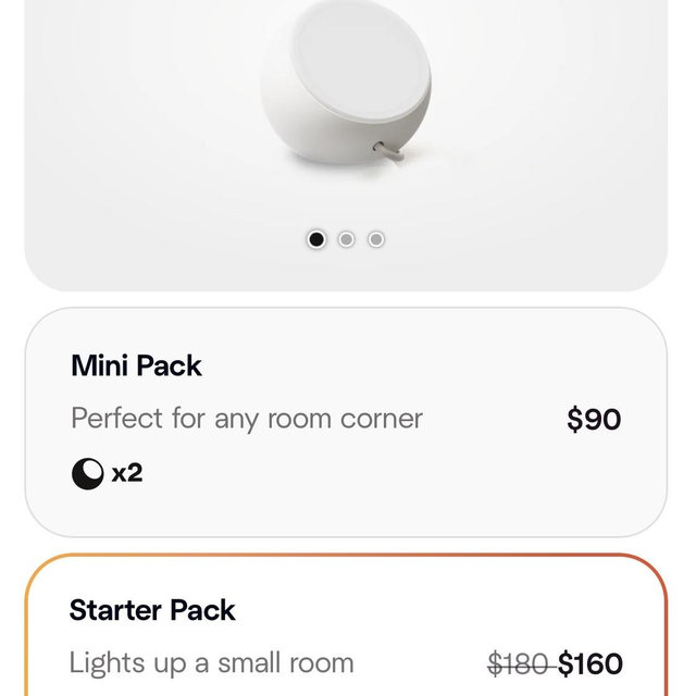 Oasis Ambients Starter Pack x4 lights up a small room