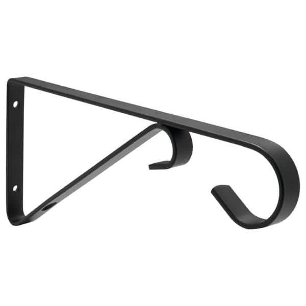 9.81 in. x 0.625 in. x 4.5 in. Black Iron Plant Bracket