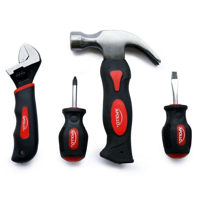 Apollo Tools 4pc DT0240 Stubby Set Red
