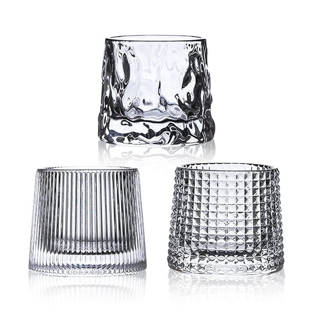 Crystal Whiskey Glasses, Premium 5OZ Scotch Glasses Set of 3, Old Fashioned Glasses,Thick Weighted Bottom Rocks Glasses for Drinking Bourbon, Scotch , Cocktails, Cognac, Rum