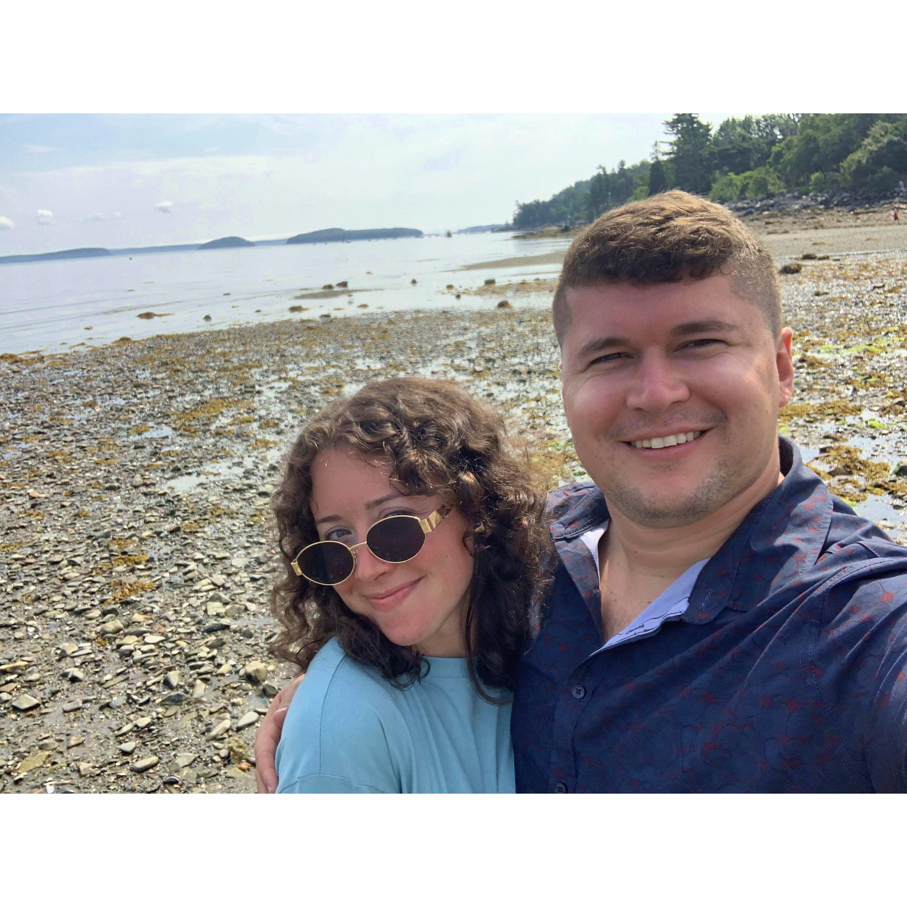 A newly-engaged couple