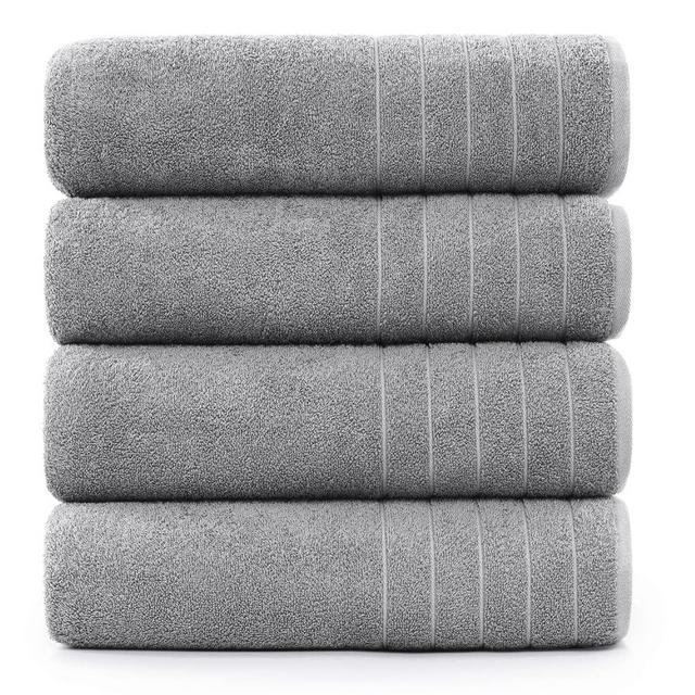 Casa Platino Bath Sheets 4 Pack (36"x 72"), 100% Ring Spun Cotton Bathroom Towels, Soft Towels for Bathroom, Absorbent Bath Sheet Sets, Quick Drying Towels, Bath Sheet Towel Oversized - Ultimate Grey