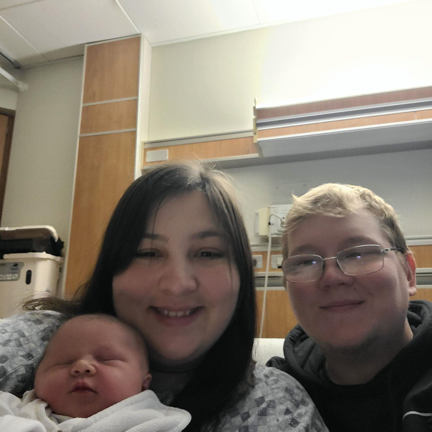 Hospital after Katherine was born