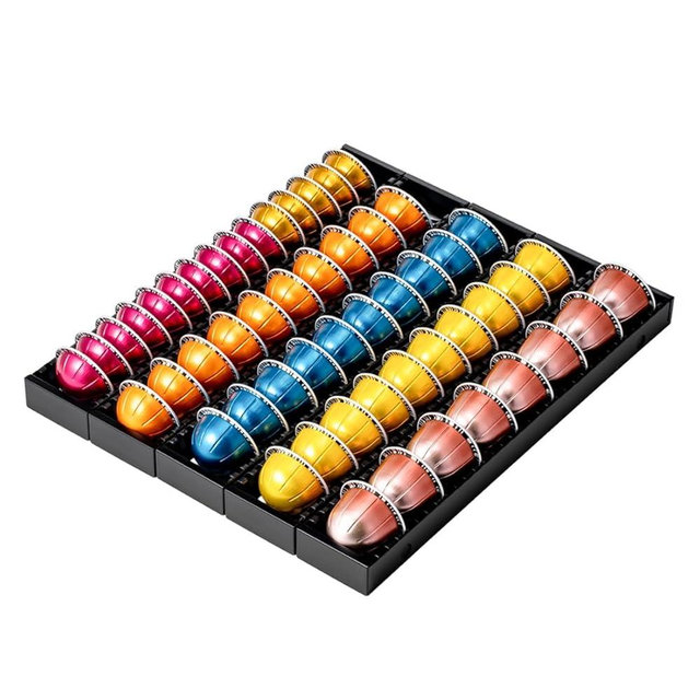 FlagShip Vertuo Pod Drawer Insert for Counter,Nespresso Pod Holder DIY Magnetic Connect Black Metal(5 Packs)