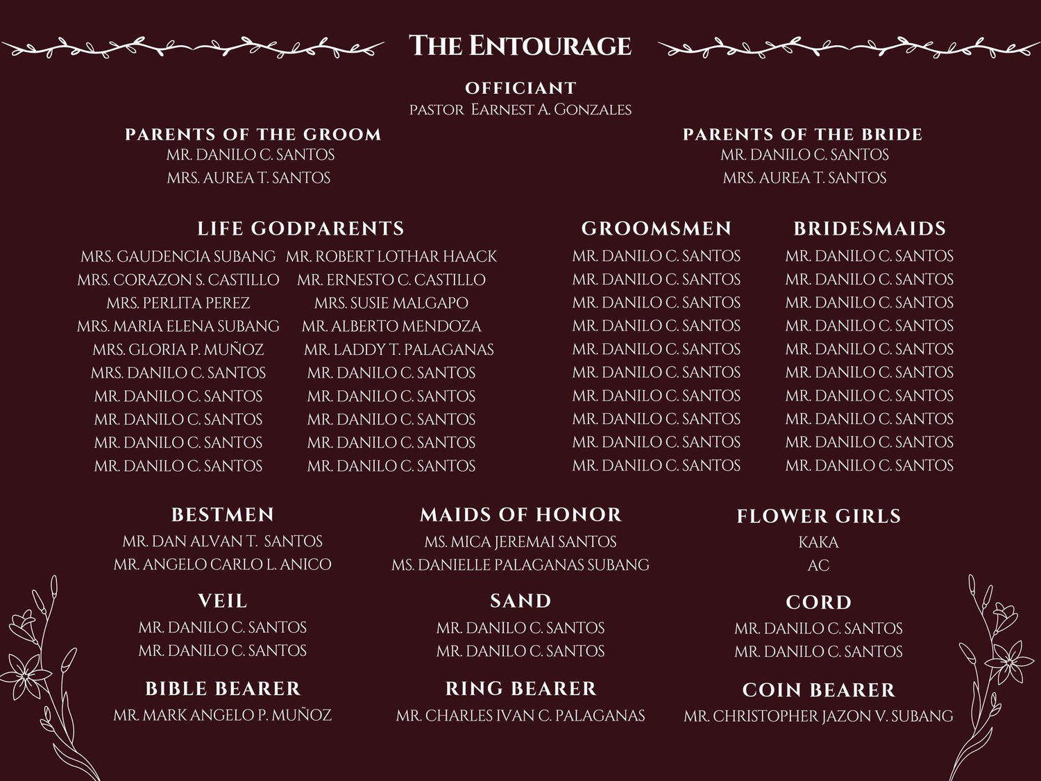 The Wedding Website of Altius McCoy Subang and Aziel Rea Santos