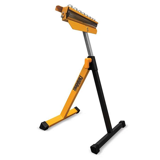 ToughBuilt - 3-IN-1 Roller Stand/Support Stand - Adjustable Miter Saw Extension, Folds Flat for Easy Storage, Custom Feet, Stable Secure, Durable Strong Heavy Duty Roller, Miter Saw - (TB-S210)