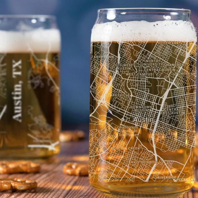 Austin Beer Can Glass, Austin TX Beer Can...