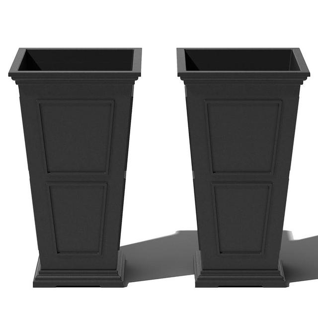 Veradek Brixton Series Tall Plastic Planter - Large Outdoor Planter for Front Porch | Crack Resistant All-Weather Use | Classic Estate Design for Tall Plants, Flowers, Trees