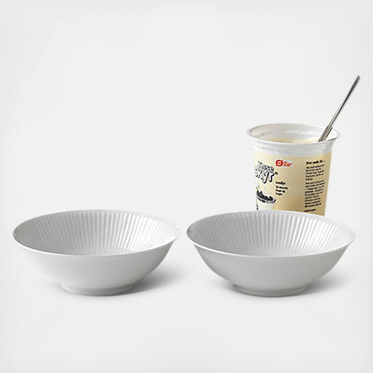 Royal Copenhagen, White Fluted Cereal Bowl, Set of 2 | Zola