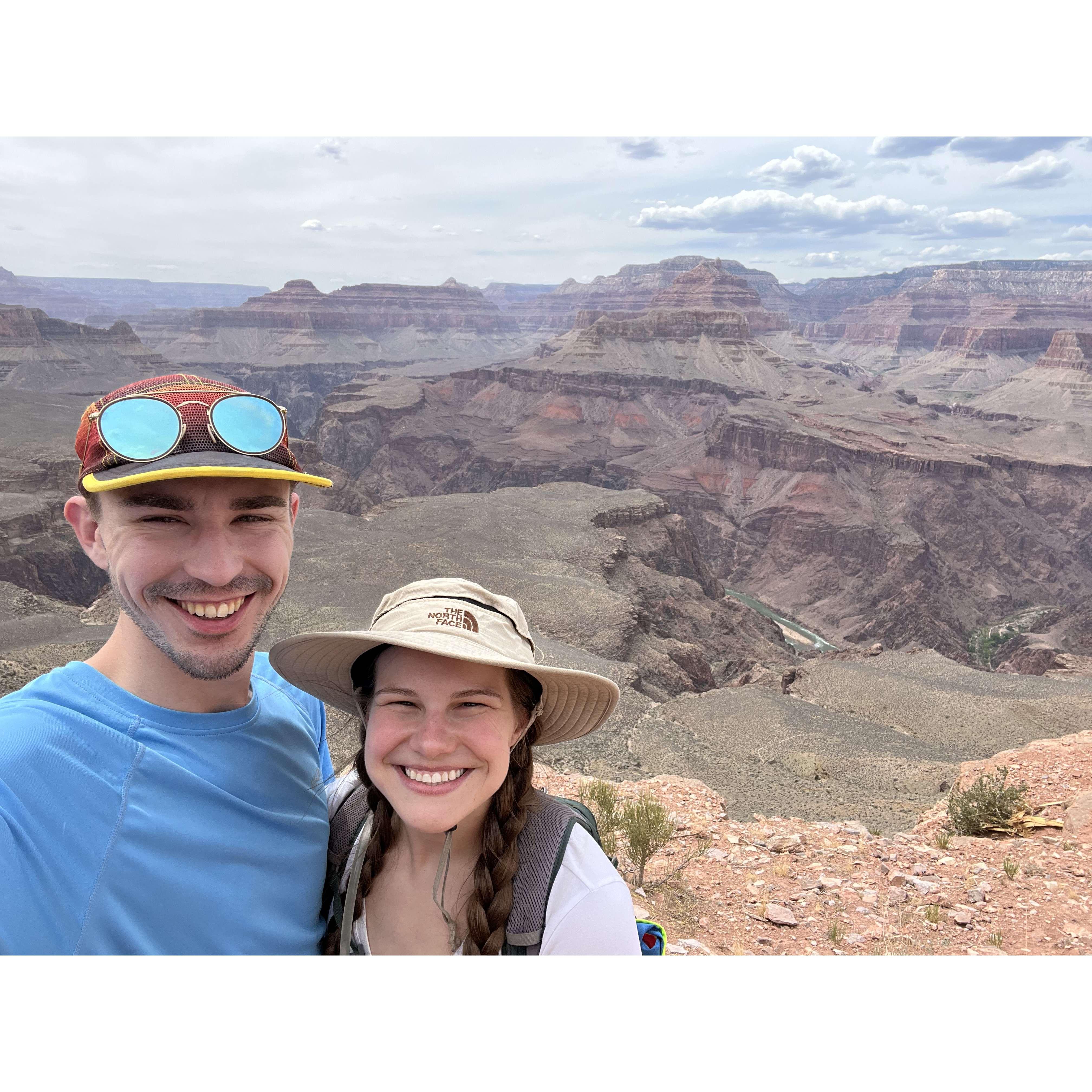 First sighting of the Colorado River from Skeleton Point (Grand Canyon)