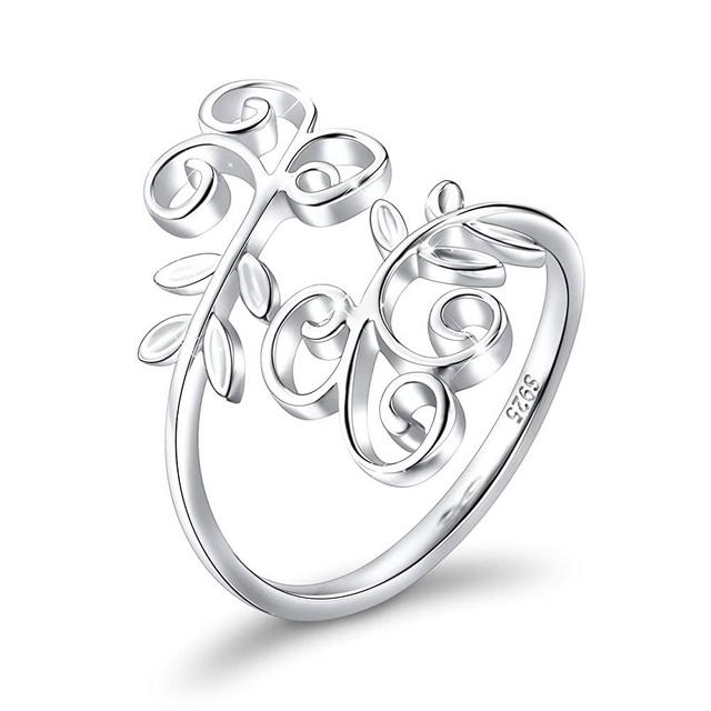 Ring for Women S925 Sterling Silver Adjustable Wrap Open Ring -SILVER MOUNTAIN