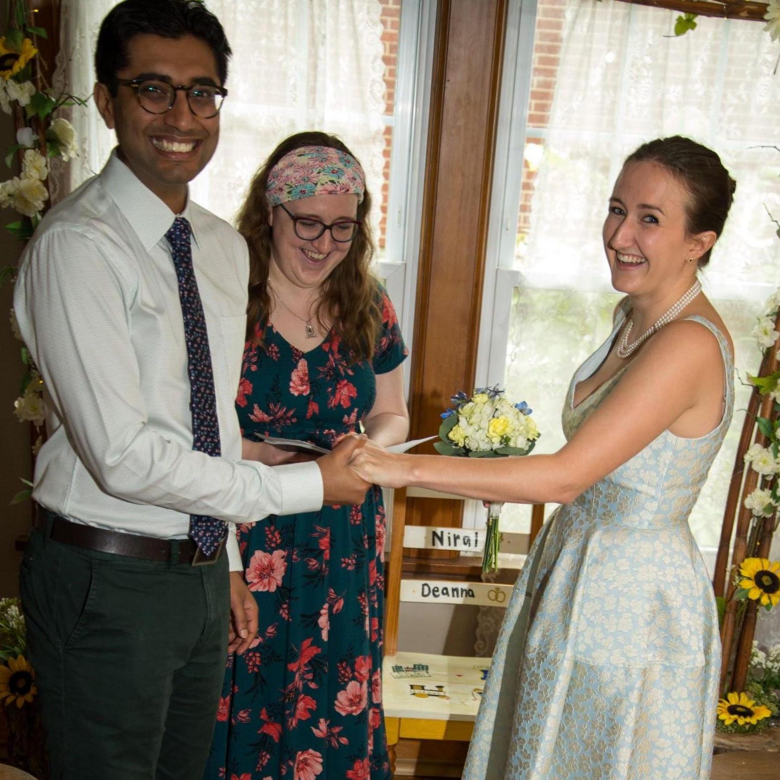 We were legally married at a tiny little ceremony by Trish, Deanna's sister and maid of honor in July 2020.