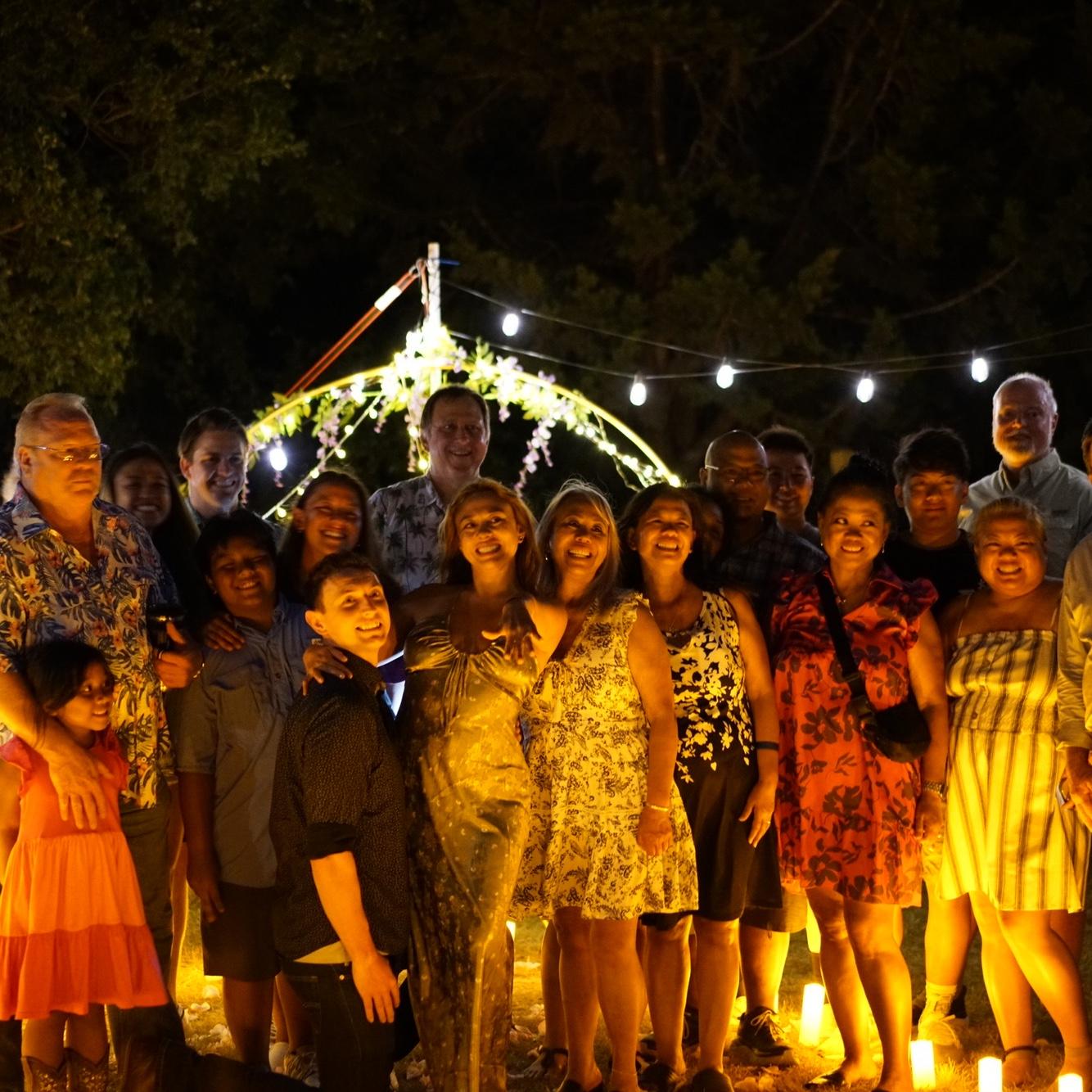 Some of the family on proposal night