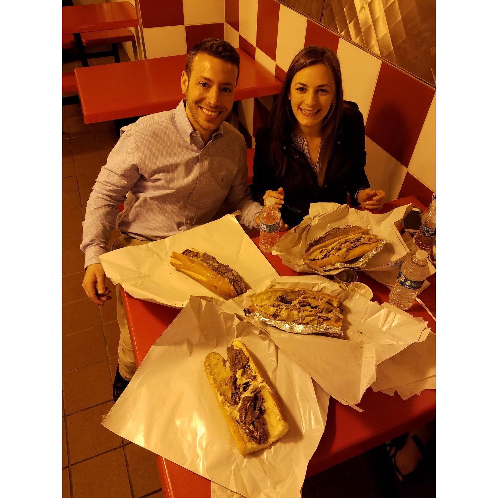 Philly cheesesteaks...post graduation dinner