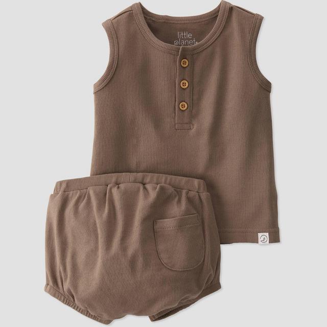 little Planet By Carter's Baby 2pc Happy Otter Top and Bottom Set - Brown 6M