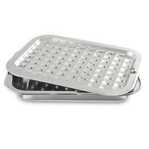 Norpro 274 Stainless Steel Broil/Roast Pan Set, 17 inch, Silver