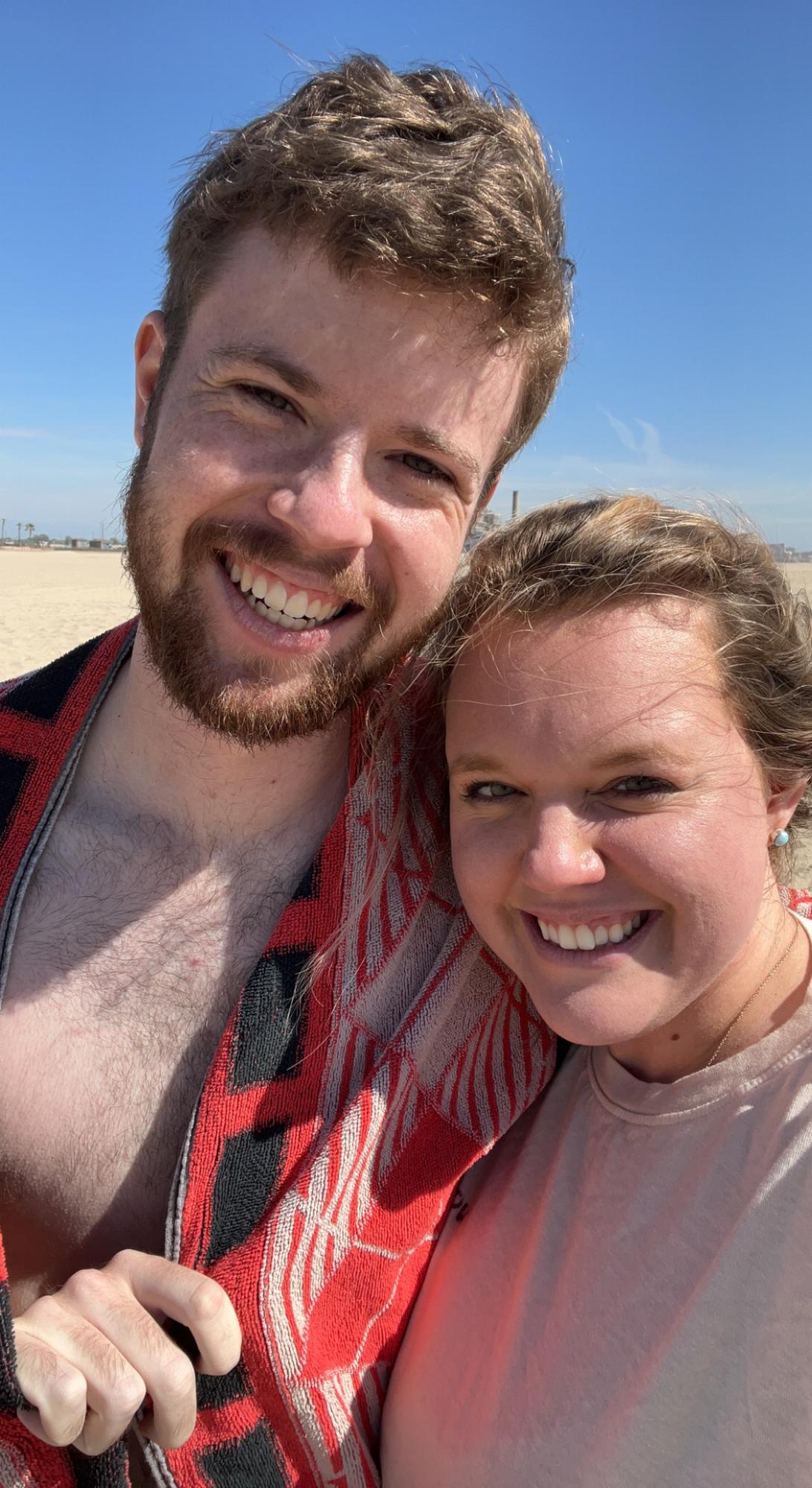 Spring Break in California, Lucas took Emily to the beach!
