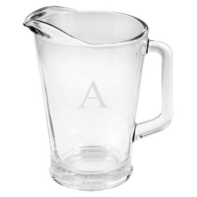 Monogram Glass Pitcher - A