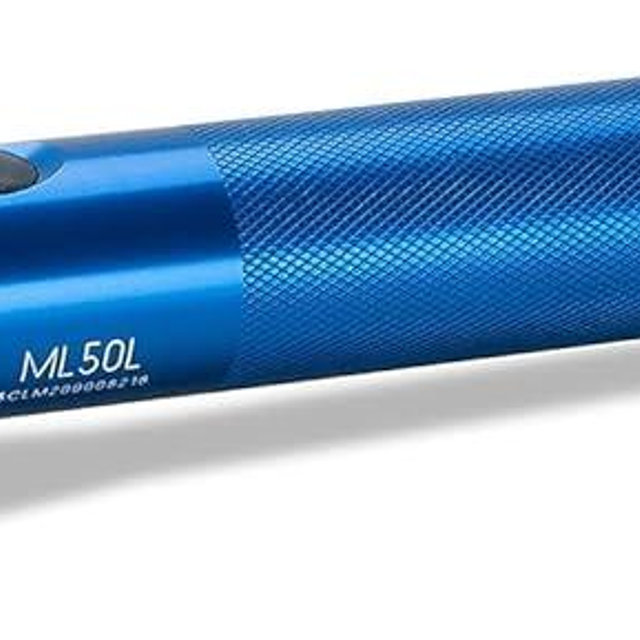 MagLite ML50L 3-Cell C LED Flashlight, Adjustable Beam, High & Low Modes, Water-Resistant - Blue
