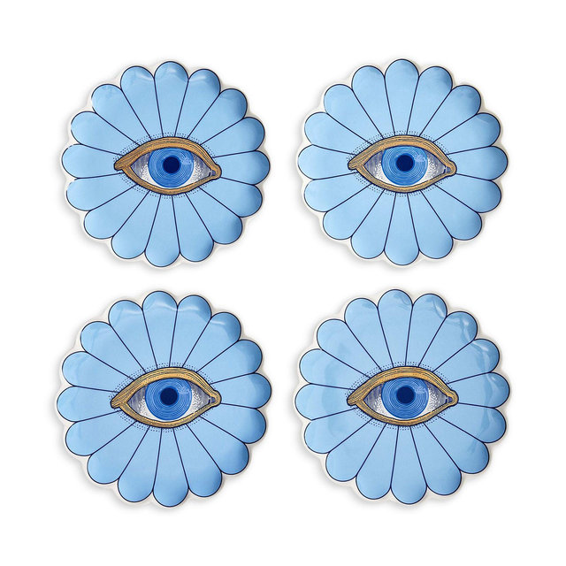 Jonathan Adler Fleur Canape Plates, Set of 4