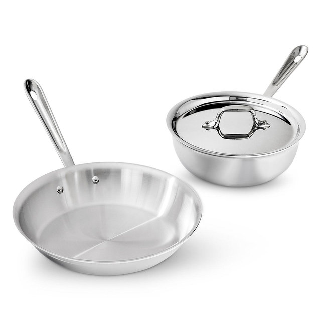 All Clad D3 Stainless 3 Ply Bonded Cookware Chef's Selection 3 Piece Set