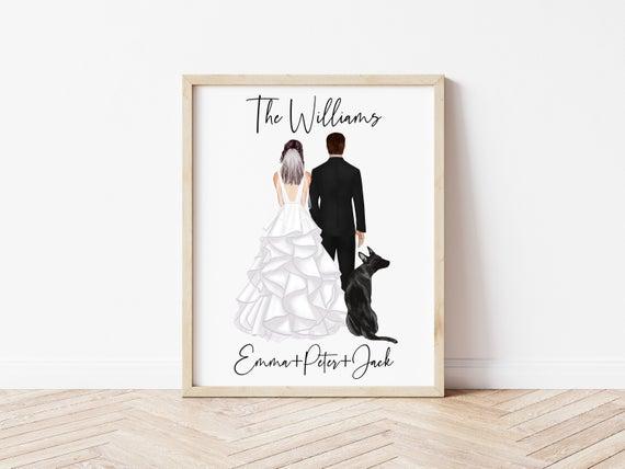 Bride and Groom Gift, Bride to be Gift, Engagement Gift, Wedding Gift, Mrs. and Mrs. Gift
