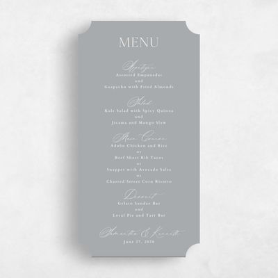 Grey Ticket Wedding Menu - Manarola