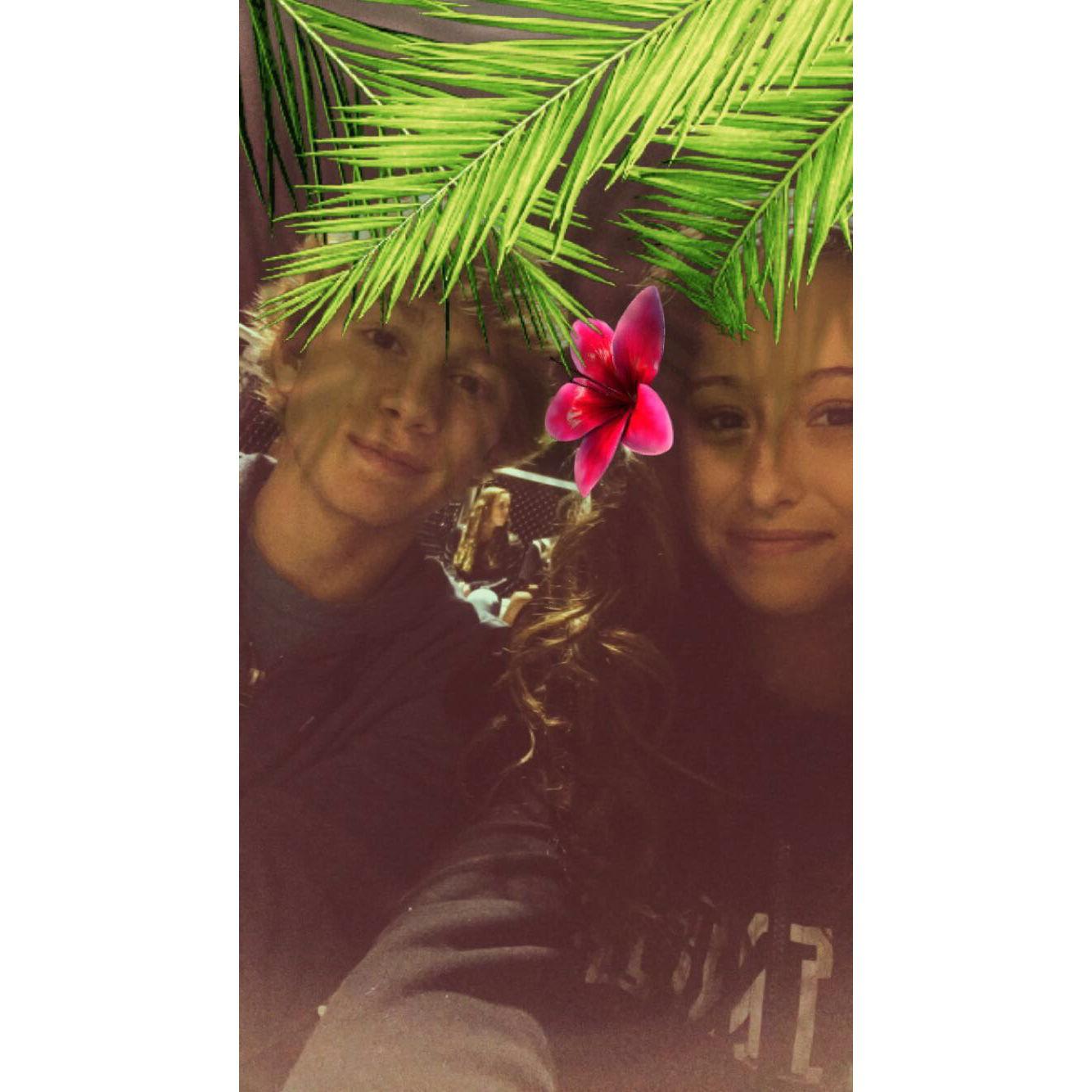 Our first photo taken together a high school football game in 2016