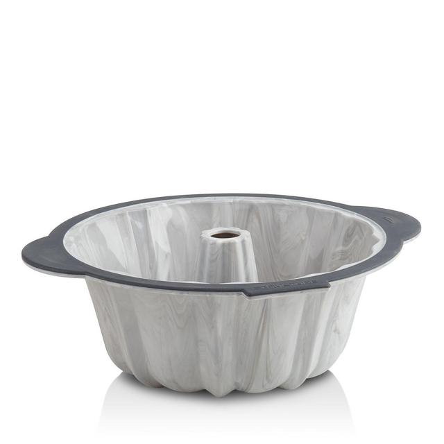 Trudeau Structured Silicone 10-Cup Fluted Marble Cake Pan